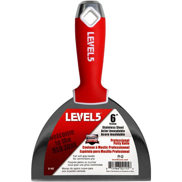 Level5 5-142 Joint Putty Knife, 6 in W Blade, Stainless Steel Blade, Soft Grip Handle