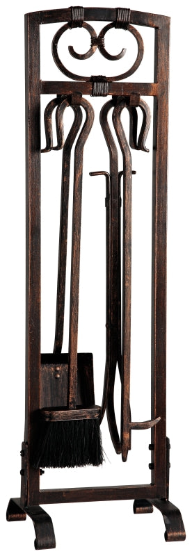 Simple Spaces CPO90501AC3L Tool Set with Stand, Steel, Antique Bronze, Antique Bronze, 5-Piece