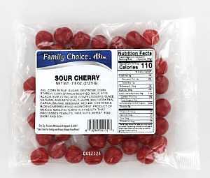 SOUR CHERRY CANDIES 7.5 OZ BAG