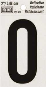 NUMBER HOUSE 0 2IN REFL BLK   