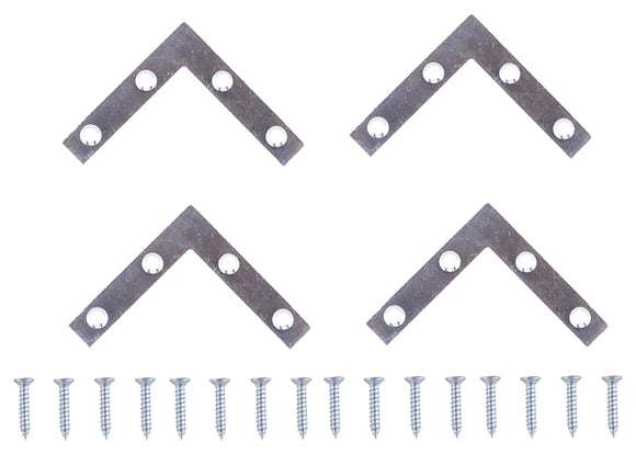 ProSource FC-Z02-C4PS Corner Brace, 2 in L, 2 in W, 3/8 in H, Steel, Zinc-Plated, 1.6 mm Thick Material