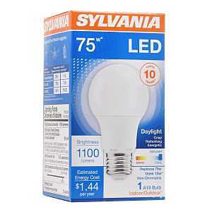 BULB LED A19 10YR 5K 1PK 75W  