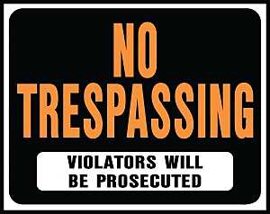 SIGN NO TRESPASSING JUMBOPLAST