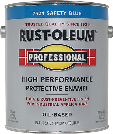 Professional K7725402 Enamel Paint, Oil Base, Gloss Sheen, Safety Blue, 1 gal, Can, 265 to 440 sq-ft/gal Coverage Area