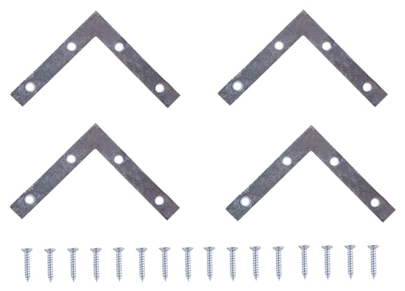 ProSource FC-Z03-C4PS Corner Brace, 3 in L, 3 in W, 1/2 in H, Steel, Zinc-Plated, 1.6 mm Thick Material
