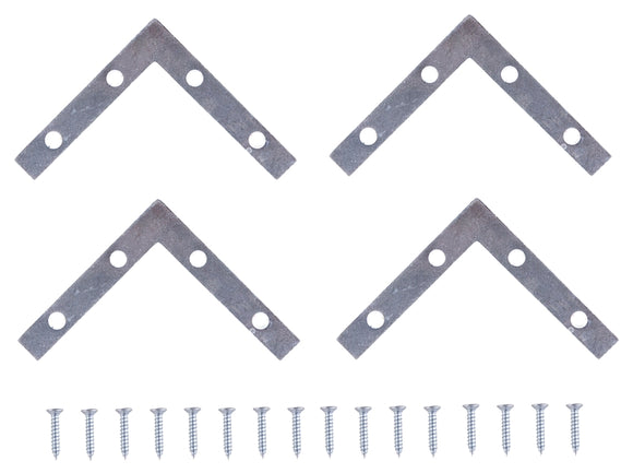 ProSource FC-Z04-C4PS Corner Brace, 4 in L, 4 in W, 5/8 in H, Steel, Zinc-Plated, 1.8 mm Thick Material