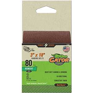 3X18IN 80GRIT ALUM OX BELT 2PK