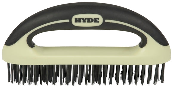 Hyde MAXXGRIP PRO Series 46837 Wire Brush, 1-1/4 in W Brush, HCS Bristle, Soft Grip Handle