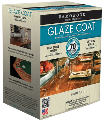 Famowood 5050110 Glaze Epoxy Coating, Liquid, Slight, Clear, 1 gal, Container