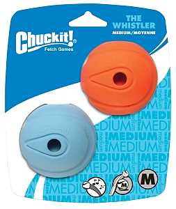 BALL PET WHISTLER MEDIUM 2PK  
