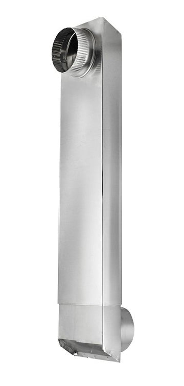 Lambro 3006 Dryer Vent Duct, 2 in W, 6 in H, 90 deg Angle, Aluminum, 1/PK