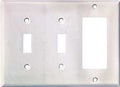 WALLPLATE 3G 2TGL/DECR STD WHT
