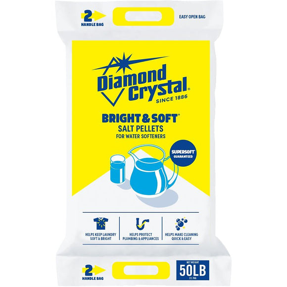 Cargill Bright & Soft 100012423 Salt Pellets, 50 lb Bag