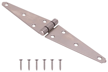 ProSource HSH-S06-C1PS Strap Hinge, 2 mm Thick Leaf, 5 in, Brushed Stainless Steel, 180 Range of Motion