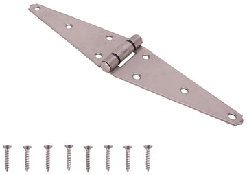 ProSource HSH-S06-C2PS Heavy Duty Strap Hinge, 2.6 mm Thick Leaf, 6 in, Brushed Stainless Steel, 180 Range of Motion