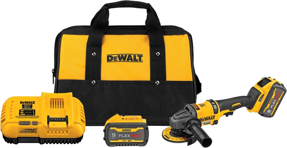 DEWALT FLEXVOLT Series DCG418X2 Brushless Grinder with Kickback Brake Kit, Battery Included, 60 V, 9 Ah, 5/8-11 Spindle