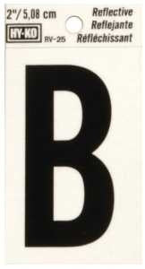 LETTER HOUSE B 2IN REFL BLK   