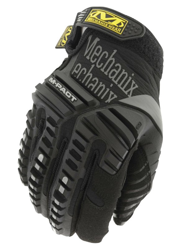 Mechanix Wear M-Pact Series MPT-58-011 Work Gloves, Men's, XL, 11 in L, Reinforced Thumb, Hook-and-Loop Cuff, Black/Gray