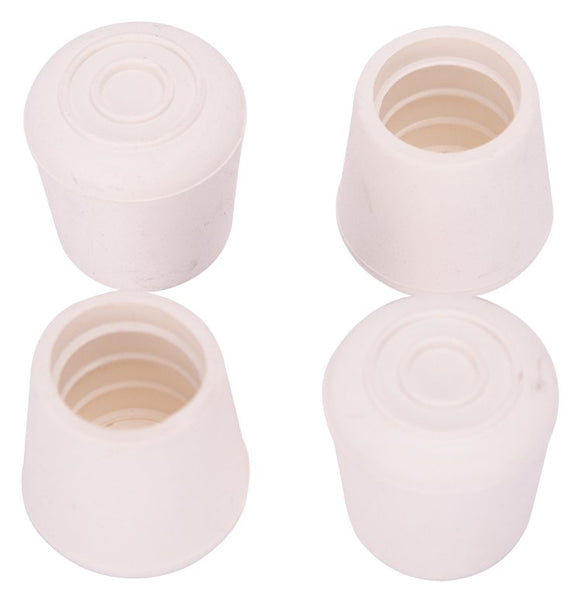 ProSource FE-50644-B Furniture Leg Tip, Round, Rubber, White, 7/8 in Dia, 1.4 in H