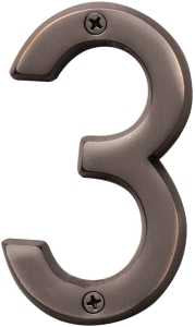 NUMBER HOUSE 3 SB 4IN OLD BRZ 