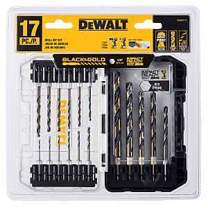 DRILL BIT SET BLK&GLD HEX SHNK