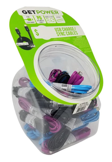 GetPower CWP-USBBOWLPDAL Charging and Sync Cable, USB-C, 4 ft L