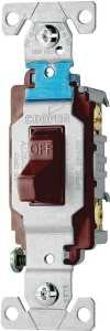 SWITCH TOGGLE QUIET 1P 15A BRN