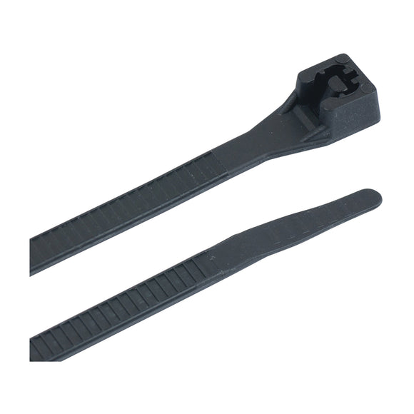 Gardner Bender 46-310UVB Cable Tie, 0.27 in Max Bundle Dia, Double-Lock Locking, 6/6 Nylon, Black, 11 in L, 100/PK