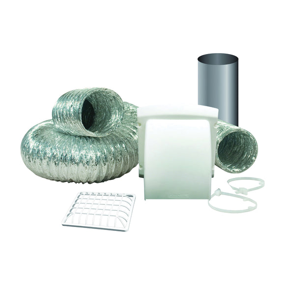 Dundas Jafine ProMax TD48PMKZW Dryer Vent Kit, Polypropylene, White, 12-Piece