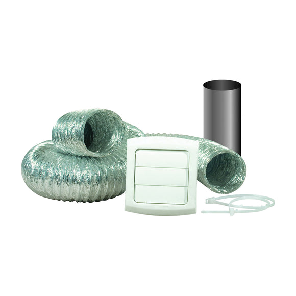 Dundas Jafine ProVent TD48PVKZW Dryer Vent Kit, Polypropylene, White, 12-Piece