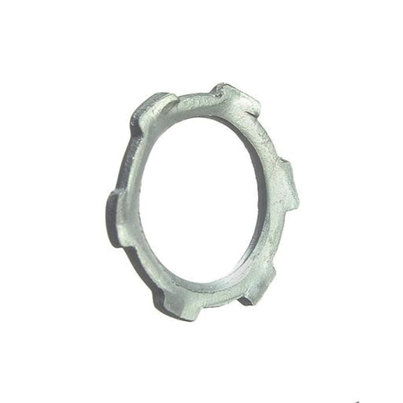Halex 26190 Rigid Conduit Locknut, 1/2 in, Zinc, Steel, 4/BAG