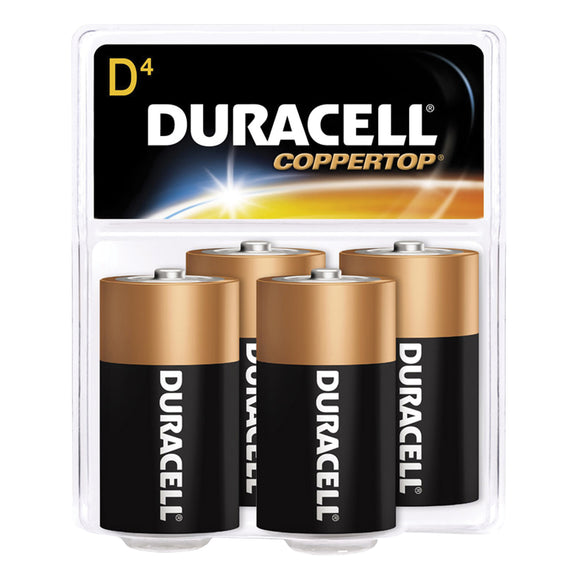 Duracell MN1300R4Z Battery, 1.5 V Battery, 14 Ah, D Battery, Alkaline, Manganese Dioxide, Black