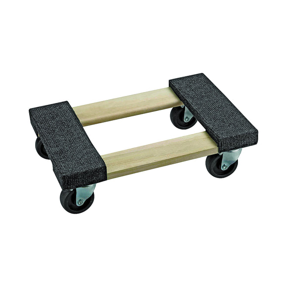 ProSource FD-1812 Furniture Dolly, 800 lb, 18 in W, Hardwood Platform, Swivel Caster, Polypropylene Caster