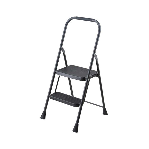 Simple Spaces HB2-2H Folding Type 2 Step Stool, 38-1/2 in H, 2-Step, 225 lb, 5-1/8 in D Step, Steel, Gray