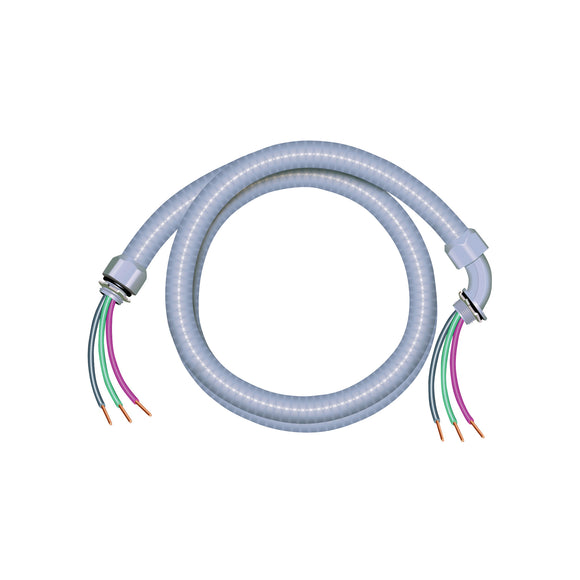 Southwire 55189407 Decorative Flexible Whip, 10 AWG Cable, 6 ft L, Copper Conductor, THHN Insulation