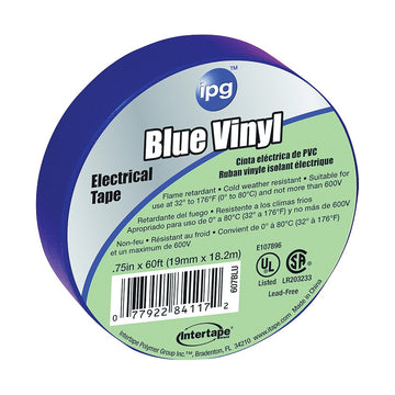 IPG 85831 Electrical Tape, 60 ft L, 3/4 in W, Blue