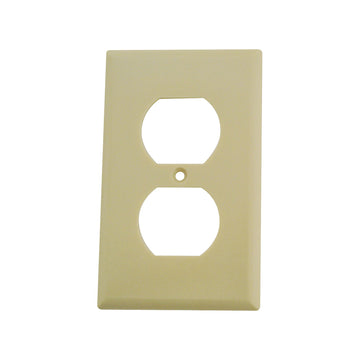 Eaton 2132V-BOX Duplex Receptacle Wallplate, 4-1/2 in L, 2-3/4 in W, Standard, 1-Gang, Thermoset, Ivory, High-Gloss