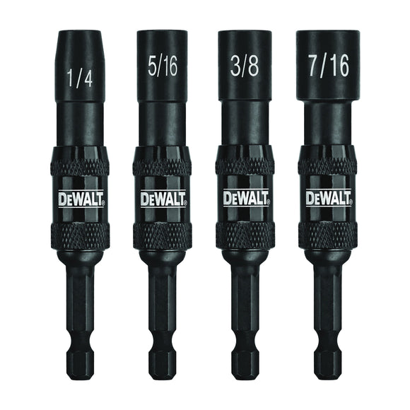 DEWALT DWPVTDRV Pivoting Nut Driver Set, 4-Piece, Steel, Magnesium Phosphate