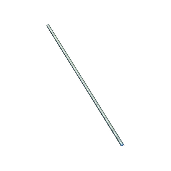 National Hardware N179-416 Threaded Rod, 1/4-20 Thread, 24 in L, A Grade, Steel, Zinc, UNC Thread