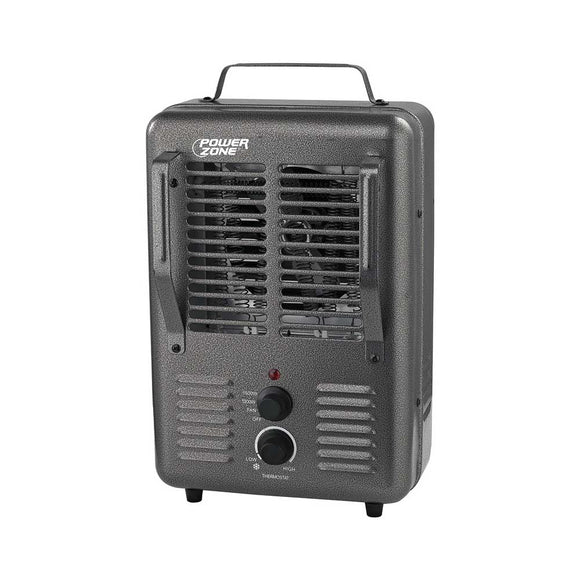 PowerZone BNS-15U3 Deluxe Portable Utility Heater, 12.5 A, 120 V, 1300, 1500 W, 2-Heating Stage, Gray