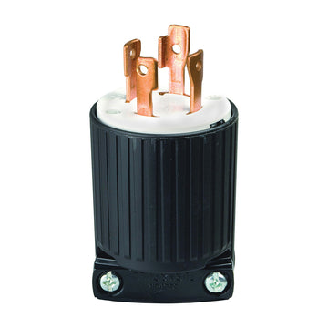 Eaton L1430P Electrical Plug, 3-Pole, 30 A, 125/250 V, NEMA: NEMA L14-30, Black/White