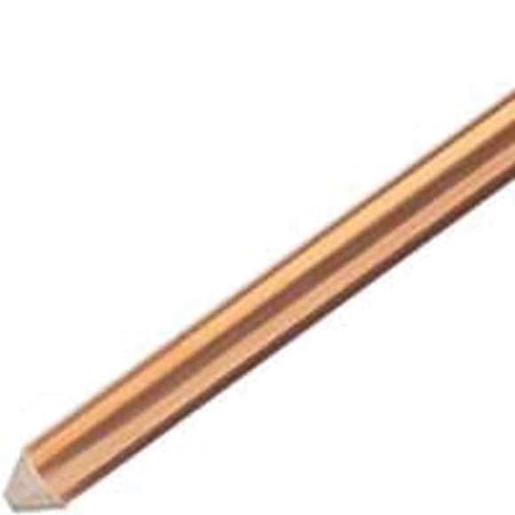 nVent ERICO 615880UPC Grounding Rod, 5/8 in Dia Nominal, 8 ft L, Steel, Electrolytic Copper-Coated