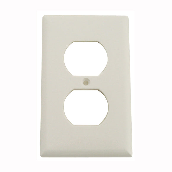 Eaton 2132W-BOX Duplex Receptacle Wallplate, 4-1/2 in L, 2-3/4 in W, Standard, 1-Gang, Thermoset, White, High-Gloss