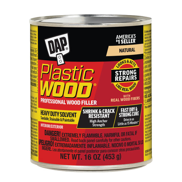 DAP 21506 Wood Filler, Paste, Strong Solvent, Natural, 16 oz