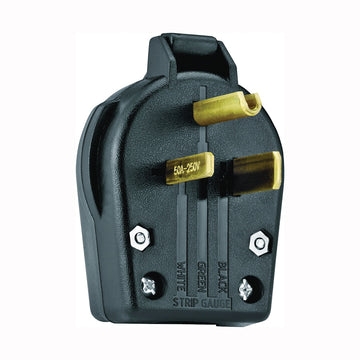 Eaton S42-SP Electrical Plug, 2-Pole, 30/50 A, 250 V, Screw, NEMA: NEMA 6-30P, 6-50P, Black