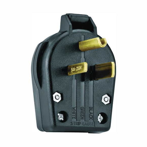 Eaton S42-SP Electrical Plug, 2-Pole, 30/50 A, 250 V, Screw, NEMA: NEMA 6-30P, 6-50P, Black