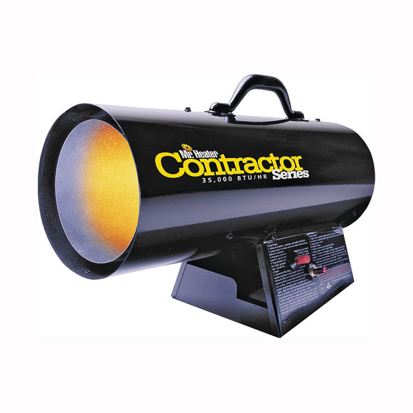 Mr. Heater F271350 Forced Air Gas Heater, 20 lb Fuel Tank, Propane, 38,000 Btu, 950 sq-ft Heating Area