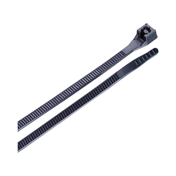 Gardner Bender 46-315UVB Cable Tie, Double-Lock Locking, 6/6 Nylon, Black, 14 in L, 100/PK