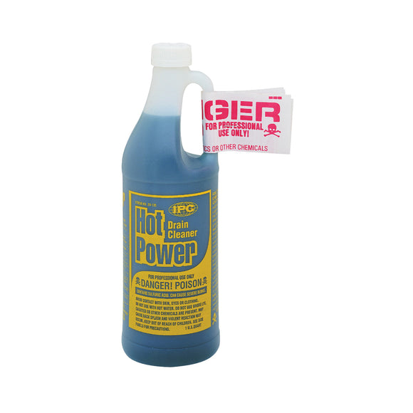 ComStar Hot Power 30-135 Drain Cleaner, Liquid, Amber, Sharp, 1 qt Bottle
