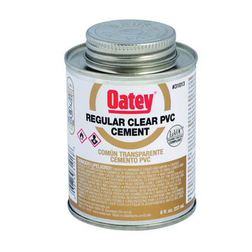 Oatey 31013 Solvent Cement, 8 oz, Can, Liquid, Clear